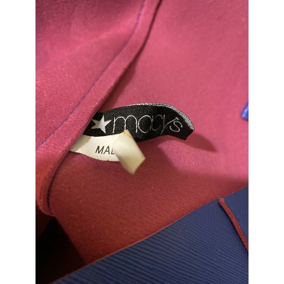 Macy's Blue Pink  lined double strap large tote bag - Picture 6 of 6